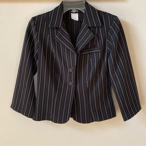 Vintage vertical striped cropped women’s blazer petite small